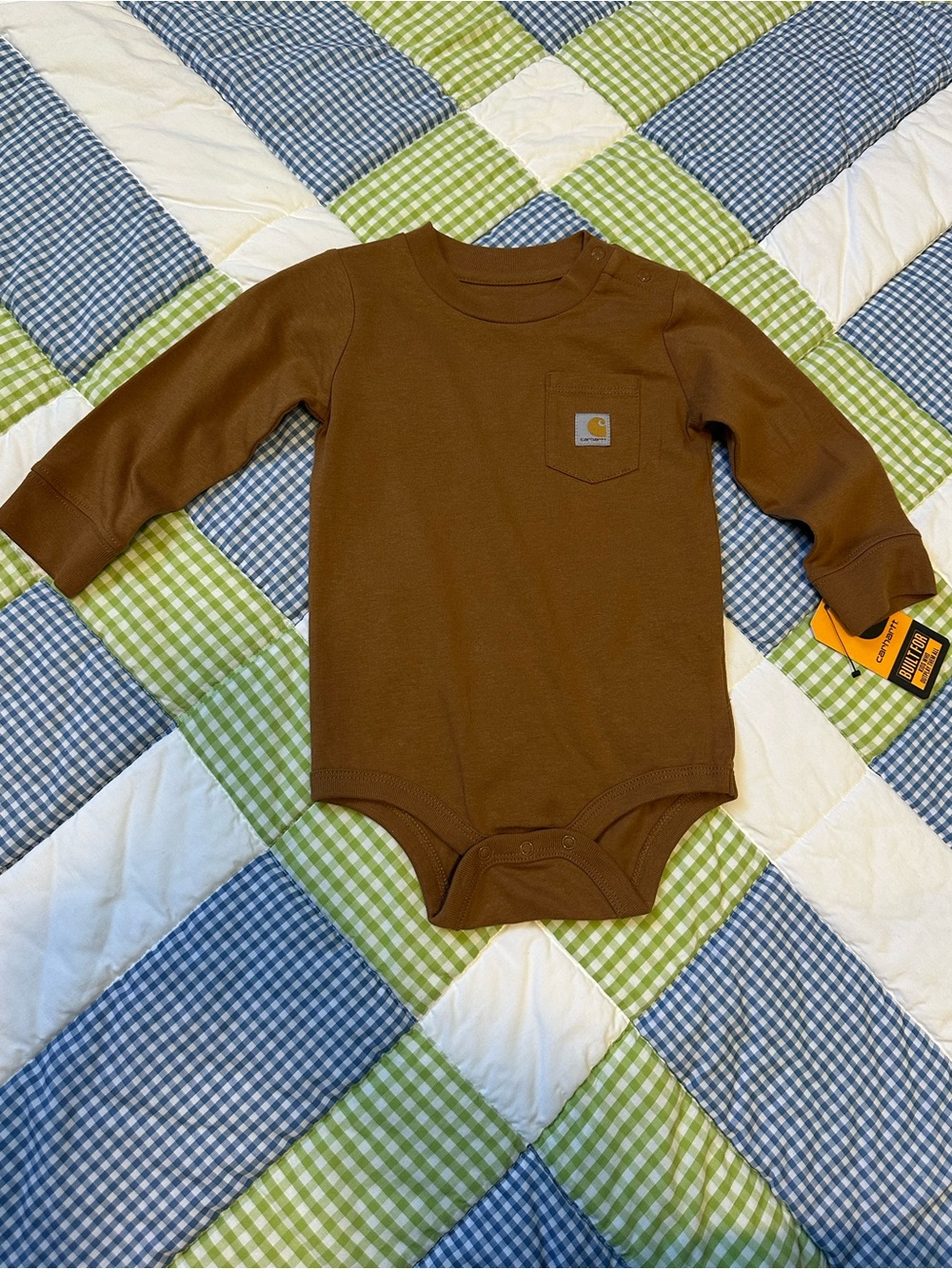 Carhartt Brown Long-Sleeve Pocket Bodysuit